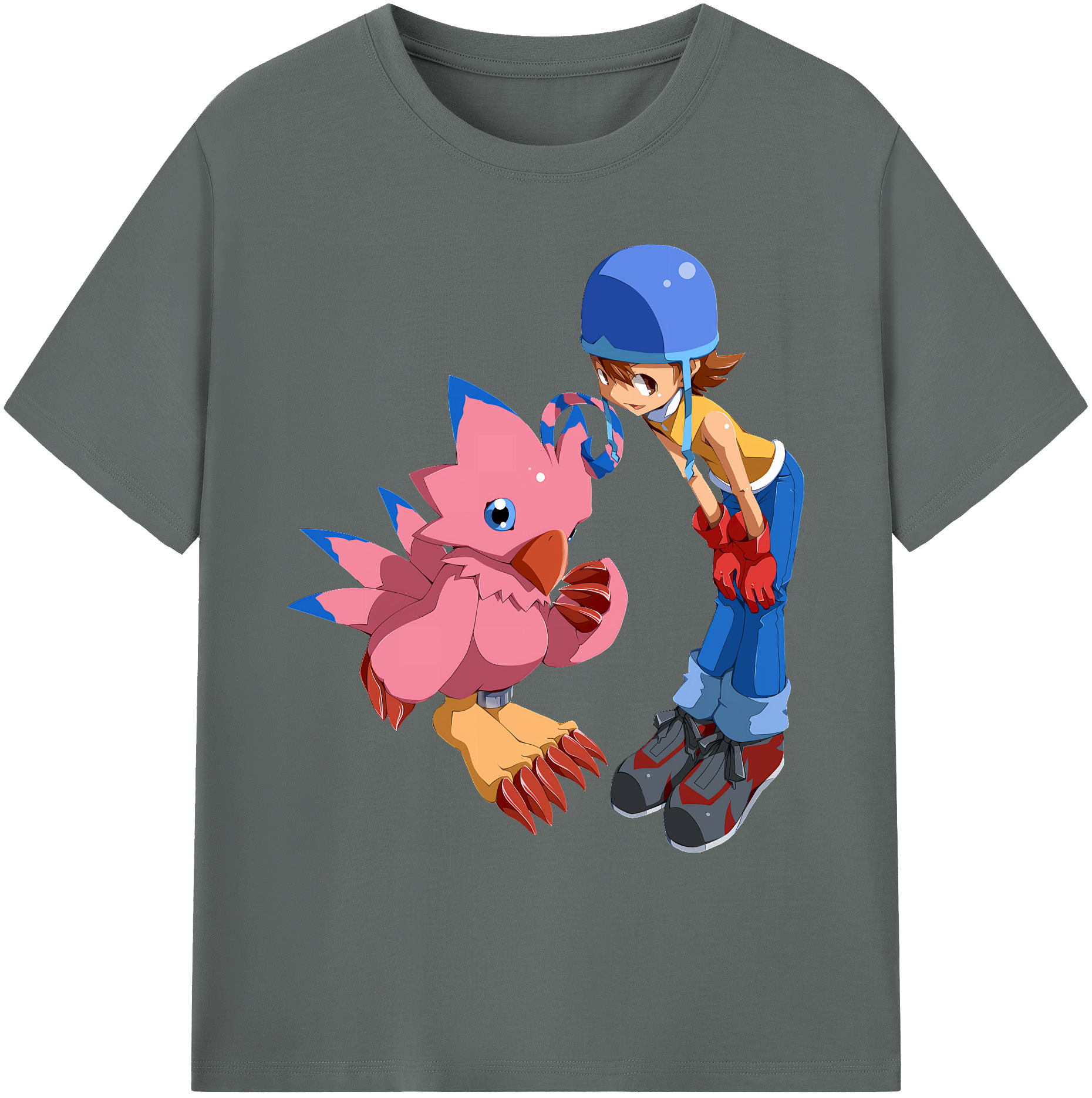 （画像用） Digimon デジタルモンスター/デジモン 綿100％ メンズ半袖Tシャツ｜肌触りやわらか＆通気性